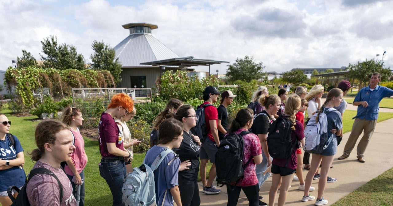 Students Touring the Gardens